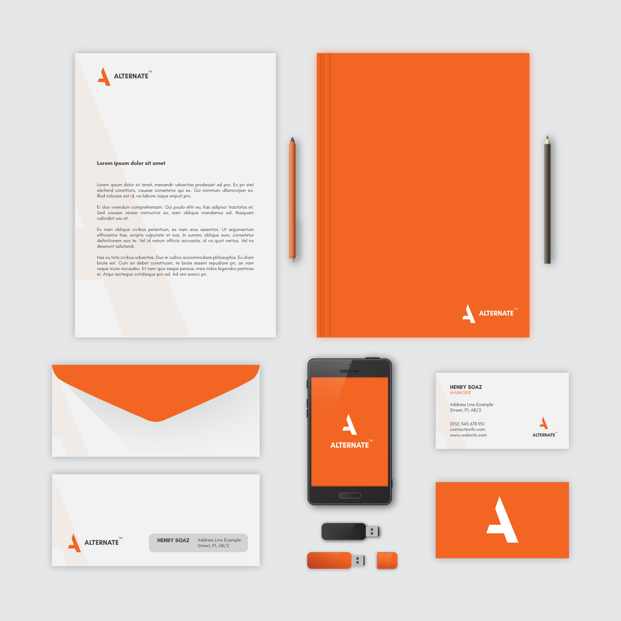 An image of corporate stationery branding