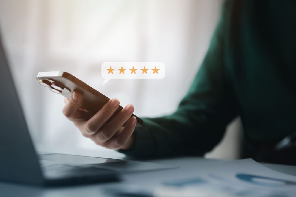 Customer writing a product review