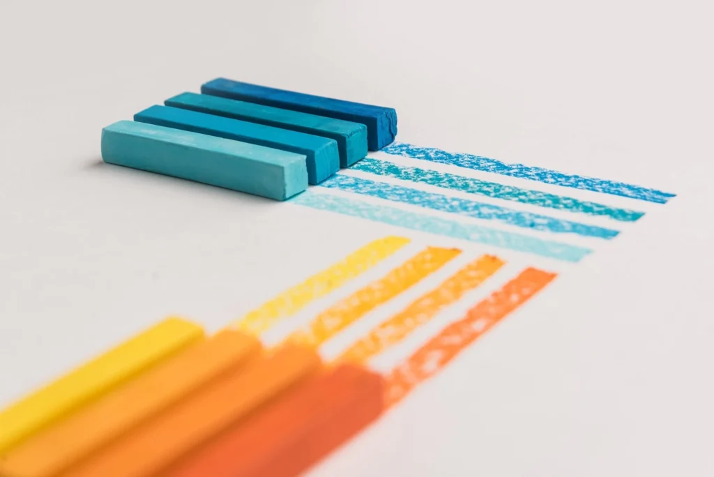 Design tools on a white desk